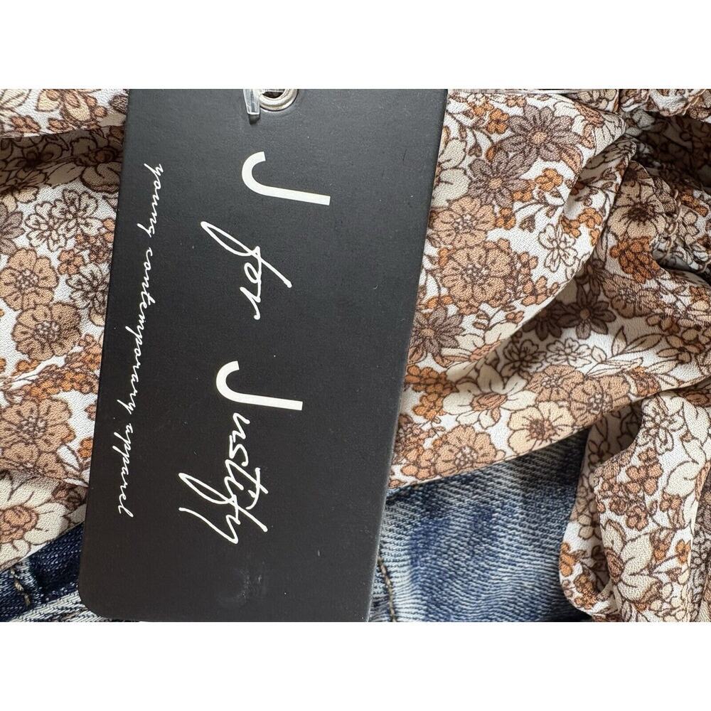 J For Justify Top Womens Size S Brown Floral Ruffled Babydoll Boho ASO Friends - Picture 11 of 12